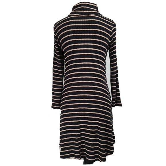 American Eagle Black Striped Turtle Neck Long Sleeve Dress Size Small - Picture 2 of 7